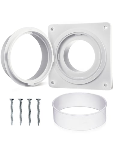 Dryer Vent Wall Plate Adapter, 7x7 inch, Snap to Vent Dryer Dock Connector Kit, Tighter and Reliable Hose Connect, Upgrade Clear Airtight Gasket, Easy to Install for Cleaning and Maintenance(1 Set)