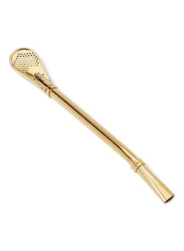 Steel Filter Straw Spoon Gold 17.7x2cm