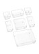 PICCASIO "Versatile 11-Piece Clear Drawer Organizer Set - Various Sizes Vanity Trays, Storage Boxes, and Plastic Bins for Makeup, Office, Kitchen, and Bedroom Organization