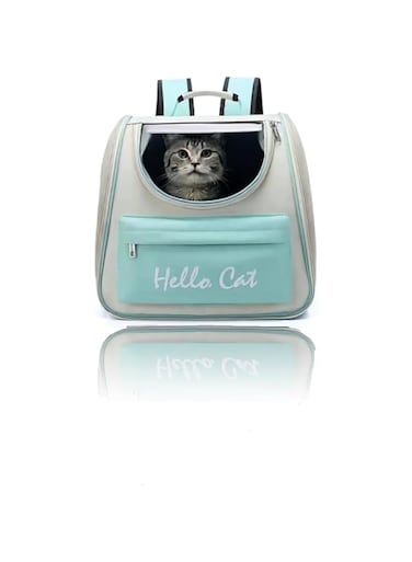 Sweet seven Cat Pet Carrier Backpack - Large Travel Space Carrier Bag, Intimate Design, Easy Access for Pets, Breathable &amp; Soft Backpacks - Ideal for Dog Puppy Outdoor Trip (Green)