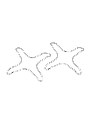 2-Piece Stove Reducers 12x12cm Silver