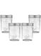 Beibi Wide Mouth Mason Jars 500 ML Non Slip Jar - Set of 4 Pcs Mason Jars - Canning Glass Jars with Lids