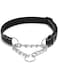 Dog Collars, Harnesses And Leashes, Half Choke Dog Collar Large, Adjustable Reflective Nylon and Metal Chain Choke Collar, Safe Buckle Choker Chain for Dogs Large (black)