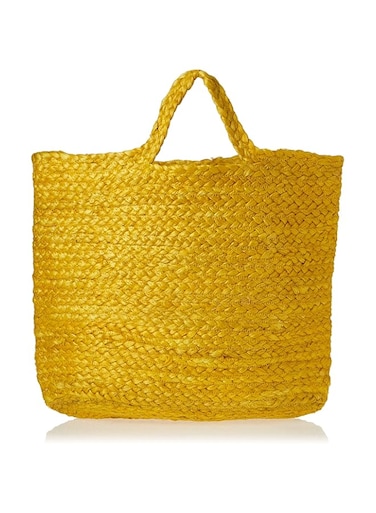 Ayra Ethnic Jute Tote Bag, Yellow, L