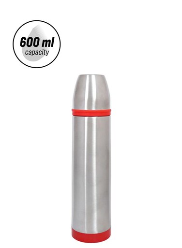 Stainless Steel Flask 20 ounce Silver/Red 1000.0ml
