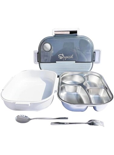 Lunch Box Stainless Steel Rectangular Shaped   Scopish Sumbal&rsquo;s Stainless Steel Lunch Box for Kids   Portable Lunch Box Stainless Steel Material Water Injection Heating Food Boxes with Fork And Knife