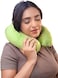 Travel Neck Pillow &acirc;&euro;&ldquo; Lightweight Neck Support for Flight, Car &amp; Train &acirc;&euro;&ldquo; Premium Velvet Cover, Green &acirc;&euro;&ldquo; Comfortable Sleep for Men &amp; Women