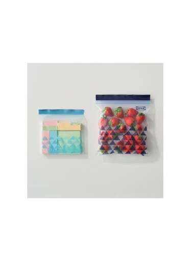 Resealable bag, patterned/blue, 1/0.4 l