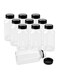 12pcs 8oz Plastic Juice Bottles with Caps, Empty Clear Plastic Bottles Bulk with Black Tamper Evident Lids for Juicing, Smoothie and Other Drinks Beverage