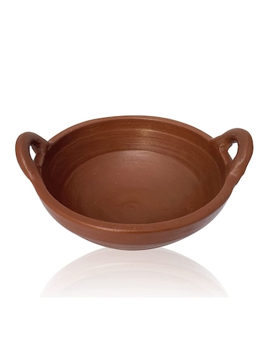 Handmade Earthen Clay Kadai Pot, Chatti, Wok, Natural Cookware Serving Pot, Traditional tableware Made by Indian artisan