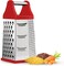 Stainless Steel Cheese Grater with Container - 6-in-1 Nonstick Box Grater w/ 6 Sides - Versatile Cheese Grater with Handle - Use as Cheese Shredder, Vegetable Grater, Food Graters for Kitchen
