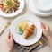Cuisine Art Opal Glass Dinner Plate 25 cm, White (Set of 6)   Lightweight Durable Dining Plate for Everyday Meals Stackable Table Serving Plate for Home Kitchen Restaurant Use