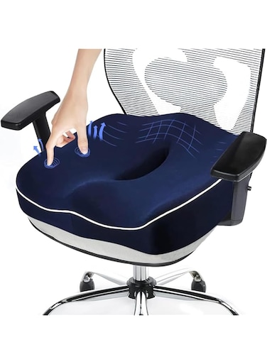 Memory Foam Seat Cushion Coccyx Cushion for Office Chair Ergonomic Seat Pads Pillow for Car Seat Tailbone Sciatica Hemorrhoid Hollow Design Breathable Orthopedic Chair Cushion for Low Back Pain Relief