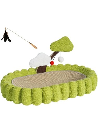 Money Tree Cat Scratching pad, Cat Toys, Give away cat feather toys，Enlarged Sisal Cat Bed, Wear-Resistant and Scratch-Resistant Plush Cat Scratching (A)