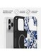 جراب Mobcos المميز لهاتف iPhone 17 Pro بنقشة زهور صينية، متوافق مع غطاء صلب مزدوج الطبقات مع حماية من السيليكون - غطاء مقاوم للخدوش والصدمات