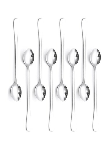 Handle Iced Tea Spoon, Coffee Spoon, Ice Cream Spoon, Stainless Steel Cocktail Stirring Spoons, Set of 8