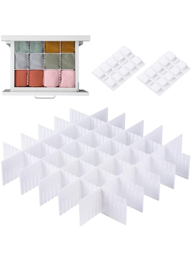 MaidMAX 15pc Drawer Dividers - Adjustable Organizers for Clothes, Underwear, Makeup, Kitchen Utensils &amp; Tools - 16' x 2.7' DIY Dresser Drawer Separators for Bedroom, Kitchen, Office