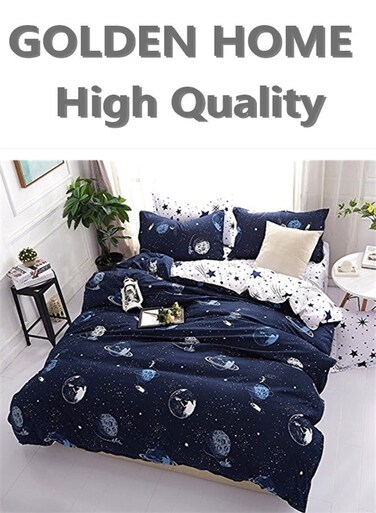 HOME 6 Piece King/Queen/Single size, duvet cover set. set includes 1 Comforter Cover, 1 Fitted Bedsheet, 4 Pillowcases