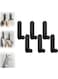 GraGra Black Adhesive Hooks, Stick Hooks Heavy Duty, 6 Pcs Metal Adhesive Coat Hooks, Extra Strong Wall Door Hooks for Hanging Waterproof Towel Hooks, Coat Hooks for Bathroom Bedroom Kitchen