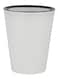 Round Trash Bin With Flap Lid White/Black