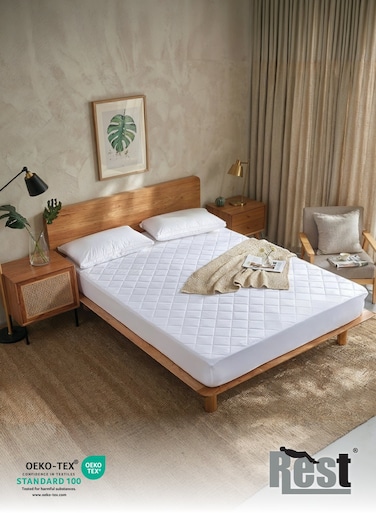 Quilted Thickened Waterproof Double Mattress Protector - 140x200+35cm