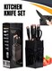 Apple Market 7-Piece Kitchen Knife Set with Block &acirc;&euro;&ldquo; Professional Chef Knives, Stainless Steel Cutting Tools, Scissors &amp; Peeler for Home Cooking, Food Prep, Bread, Meat &amp; Vegetable Slicing &acirc;&euro;&ldquo; Ergonomic Grip, Dishwasher Safe