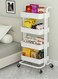 4 Tier Metal Utility Multipurpose Trolley Organizer Cart With Wheels For Office, Kitchen Bathroom Bedroom