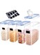 U-HOOME Cereal Dry Food Storage Container Set, Airtight Food Storage Organizer 135.2 fl oz for Cereal, Snacks and Sugar, 4 Piece Set BPA Free Plastic Cereal Dispensers with 24 Chalkboard Labels