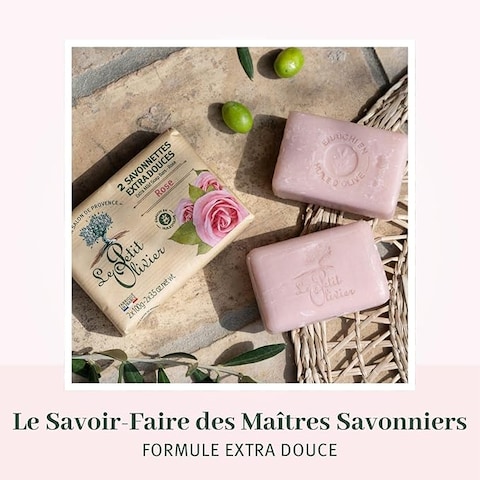Le Petit Olivier Extra Mild Soap with Rose for Gentle Cleansing - 100 g