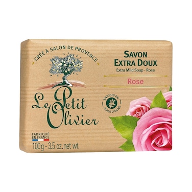 Le Petit Olivier Extra Mild Soap with Rose for Gentle Cleansing - 100 g