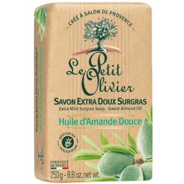 Le Petit Olivier Mild Sugar Soap with Almond Oil for Nourishing Exfoliation - 250 g
