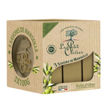 Le Petit Olivier Olive Oil Marseille Soaps - Set of 3 x 100 g Bars