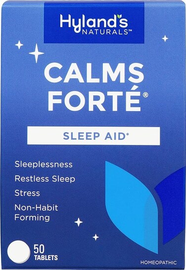 Hyland's Sleep Aid Tablet Calms Forte , Quick Dissolving Natural Relief of Stress, Anxiousness, Nervousness and Irritability, 50 Count