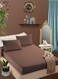 Pastel Brown Cotton Single Striped Fitted Elastic Bedsheet Sets 120x200+15cm