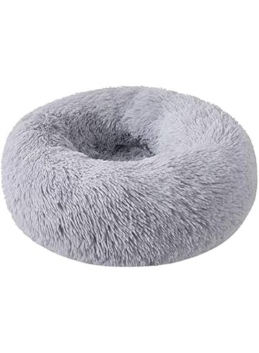 Happy Puss Pet soft bed, comfortable round bed, portable,lightweight, easy to wash. suitable for small, medium and large cats and dogs. (GREY)