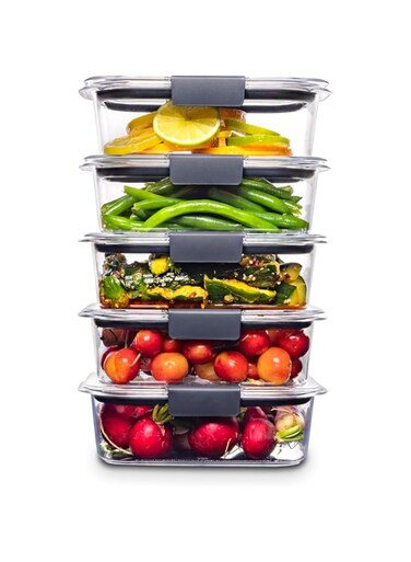 Lomeshow 5-Pack Food Storage Containers, BPA Free, Airtight Lids, Ideal for Lunch, Meal Prep &amp; Leftovers, Glass Food Storage Containers with Lids,Freezer Safe(3.4 Cup)