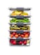 Lomeshow 5-Pack Food Storage Containers, BPA Free, Airtight Lids, Ideal for Lunch, Meal Prep &amp; Leftovers, Glass Food Storage Containers with Lids,Freezer Safe(3.4 Cup)