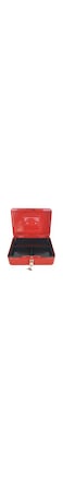 Maxi Medium Cash Box (10 Inch 250X180X90mm) Steel Register with Tray and Lock Durable Portable Money Box Safe for Bills Jewelry Receipts Coins Red