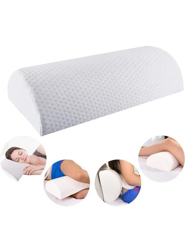 Leg Pillow&iuml;&frac14;&OElig;Orthopaedic Cushion Halfmoon Pillow&iuml;&frac14;&OElig;Multifunctional Knee Pillow&iuml;&frac14;&OElig;Memory Foam Leg Pillows,Soft Yet Firm&iuml;&frac14;&OElig;for Sleeping on Back or Side&iuml;&frac14;&OElig;White