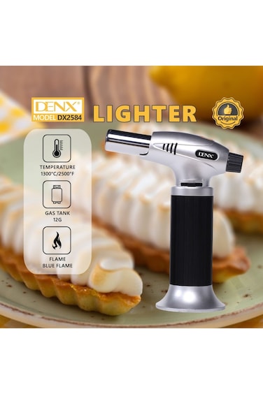 DX2584 - lighter , Charcoal Torch Lighter with Flame Black/Silver