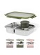 Stainless Steel Lunch Box, 2 Compartment Bento Box, BPA Free Tiffin with Lid, Leakproof Meal Container, Perfect as Snack Box (Forest Green)