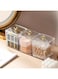 Fohome 3 Pack Qtip Holder, Plastic Clear Cotton Ball and Swab Dispenser With Lid, Apothecary Jar for Q-Tips, Cotton Swab, Bathroom Canisters for Bathroom Vanity Organizer