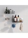 EAEREGS 2-Pack Adhesive Shower Caddy With 4 Magic Hooks and 1 Pack Soap Dishes, No Drilling Rustproof Stainless Steel Shower Organizer for Bathroom (Black，Flat wire style)