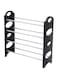 Dubai Gallery 4 Layer Stackable Shoe Rack Black/Silver