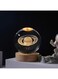 EETU Crystal Glass Ball Night Light,3D Solar System Nightlight Wooden LED Display Base Stand Home Decor Birthday Gifts Decorations Lamp Funny Table Lamp Warm Light for Kids (Saturn (planet))