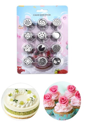 Pcs/Set 2 Flower Frosting Nozzles Russian Piping Tips for Cookie Cupcake Cake Decorating