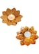 Lotus Flower Decorative Tealight Holder Handcrafted - Perfect for Diwali, Religious Ceremonies, Home, Living Room, Office Decor. Festive Decor Diya with Free T-Light Candles (Set of 2)