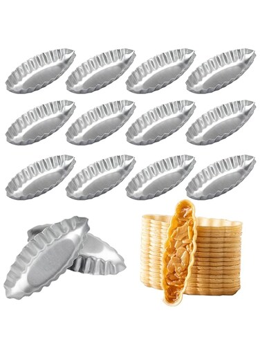 Egg Tart Molds, 20 Pcs Boat Shape Tart Pan, Aluminum Baking Mould, Mini Cupcake Cake Muffin Mold Tin Pan Baking Tool, Reusable DIY Cake Decor Pastry for Tart Shells, Cupcakes, Mini Cake, Pudding