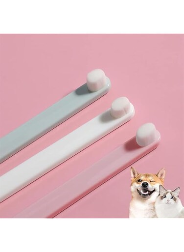 NALACAL Pet Dog Toothbrush, Extra Soft Dog Cat Toothbrushes Dental Cleaning Brushes for Puppy Small Dog and Cat Dogs Teeth Dental Health 3 Pack Kit (White/Green/Pink)