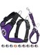Lukovee Dog Safety Vest Harness with Seatbelt, Dog Car Harness Seat Belt Adjustable Pet Harnesses Double Breathable Mesh Fabric with Car Vehicle Connector Strap for Dog (Small, Purple Seatbelt)